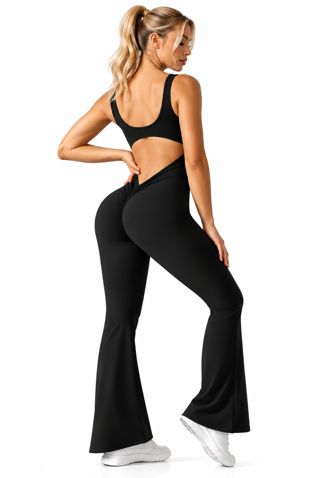 GYMBABE Sculpt Flare Jumpsuit